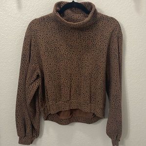Abercrombie Cheetah Mock Neck Sweatshirt